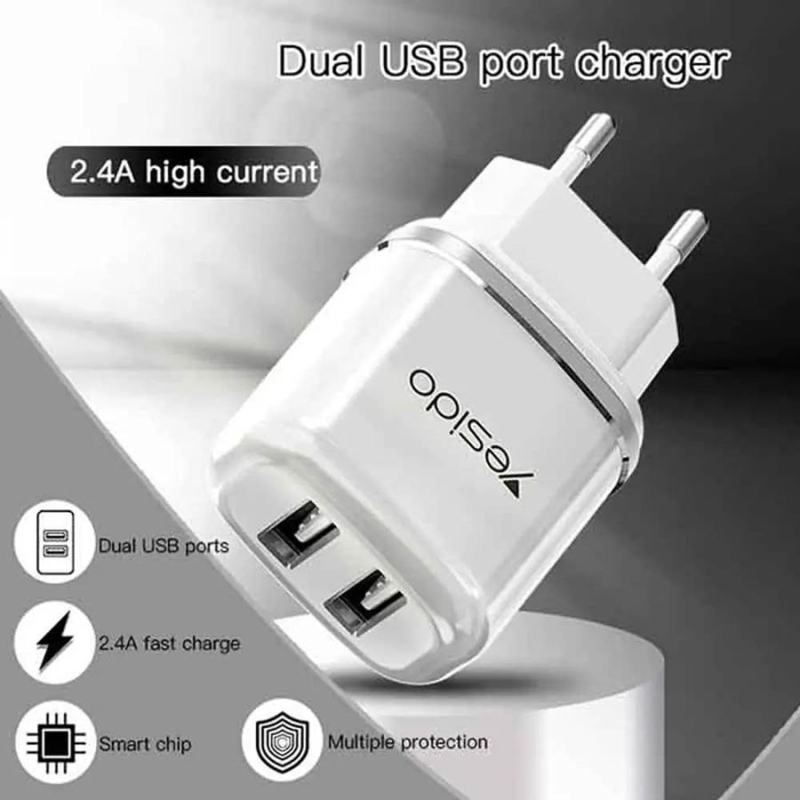 شارژر دیواری یسیدو مدل Yesido YC26 wall charger With MicroUSB Cable