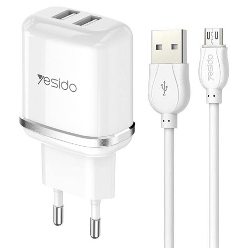 شارژر دیواری یسیدو مدل Yesido YC26 wall charger With MicroUSB Cable