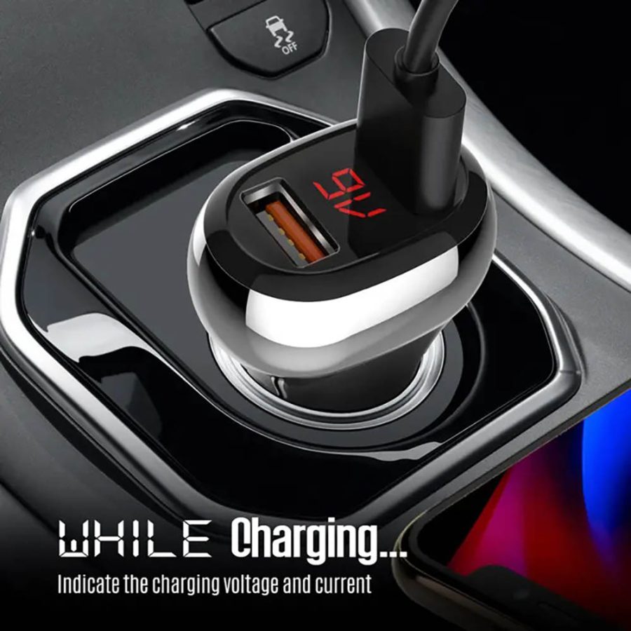 شارژر فندکی الدینیو مدل LDNIO C2 Car Charger with microUSB Cable