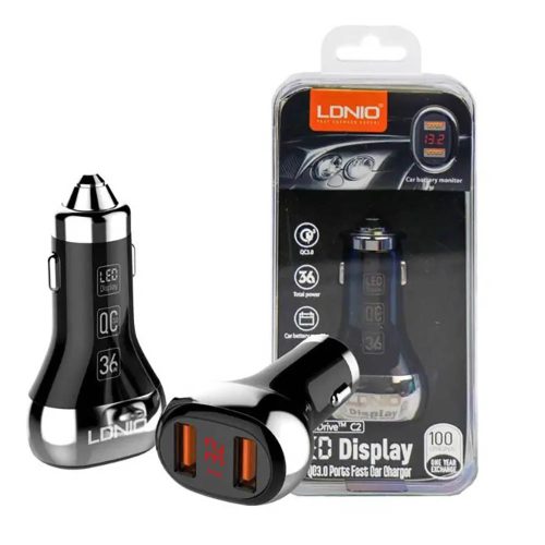 شارژر فندکی الدینیو مدل LDNIO C2 Car Charger with microUSB Cable