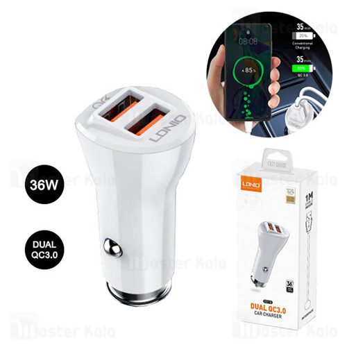 شارژر فندکی فست شارژ الدینیو مدل LDNIO C511Q Fast Car Charger