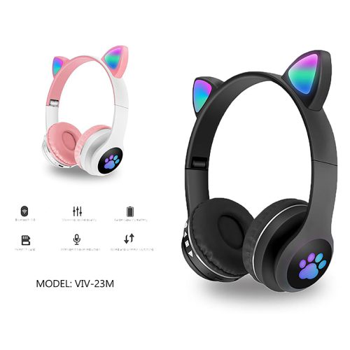 هدفون بلوتوث گربه مدل VIV-23M Cat Ear Wireless Headphones Bluetooth