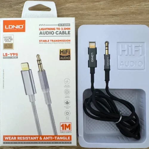 خرید کابل تبدیل لایتنینگ به جک 3.5 الدینیو ls-y81i