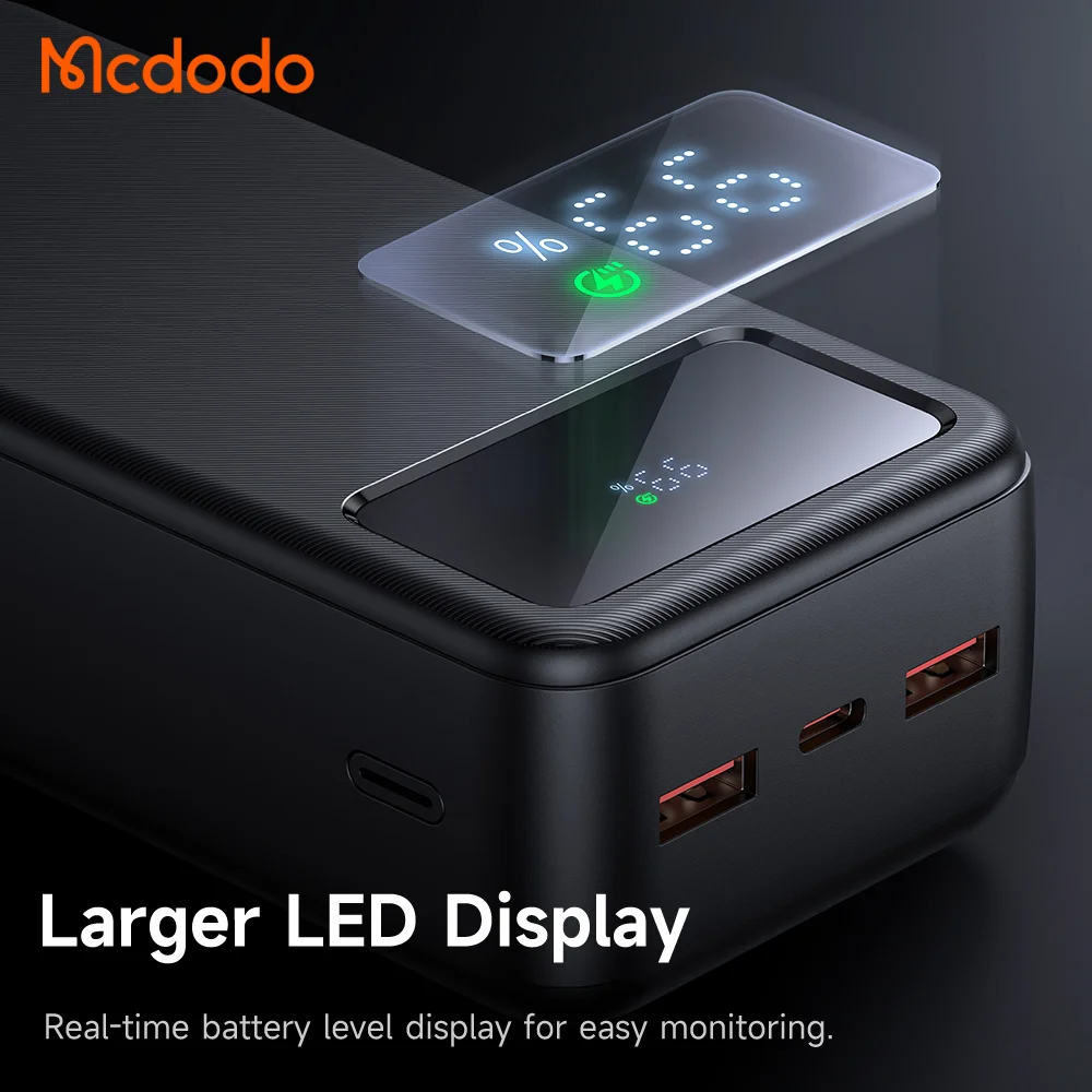 پاوربانک مک دودو MC-4240 30000mAh مشکی با نمایشگر LED"