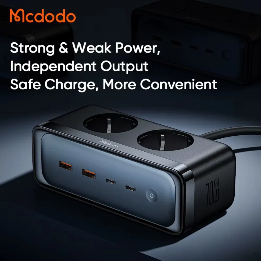 mcdodo CH-461 6in1 70W GaN Lightning Protection Power Strip