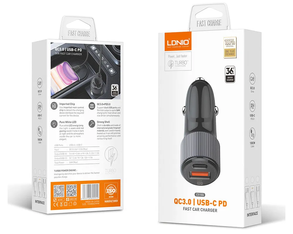 شارژر فندکی ldnio c510q