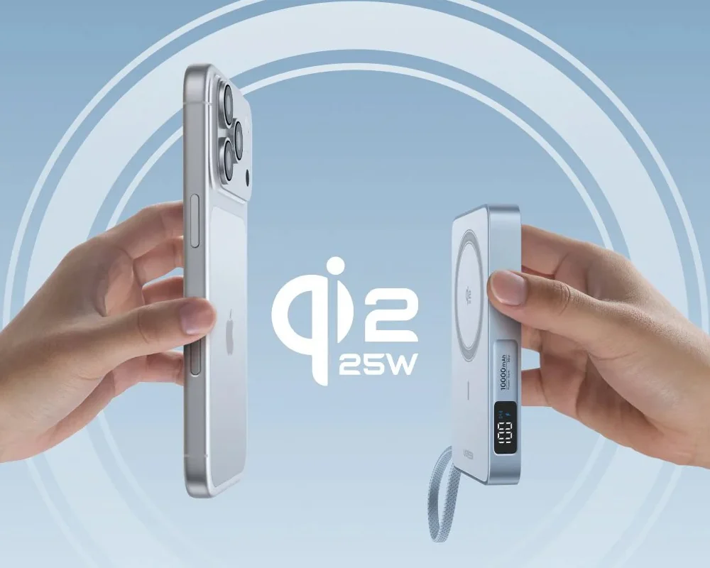 پاوربانک با قابلیت شارژ بی سیم qi2 25w